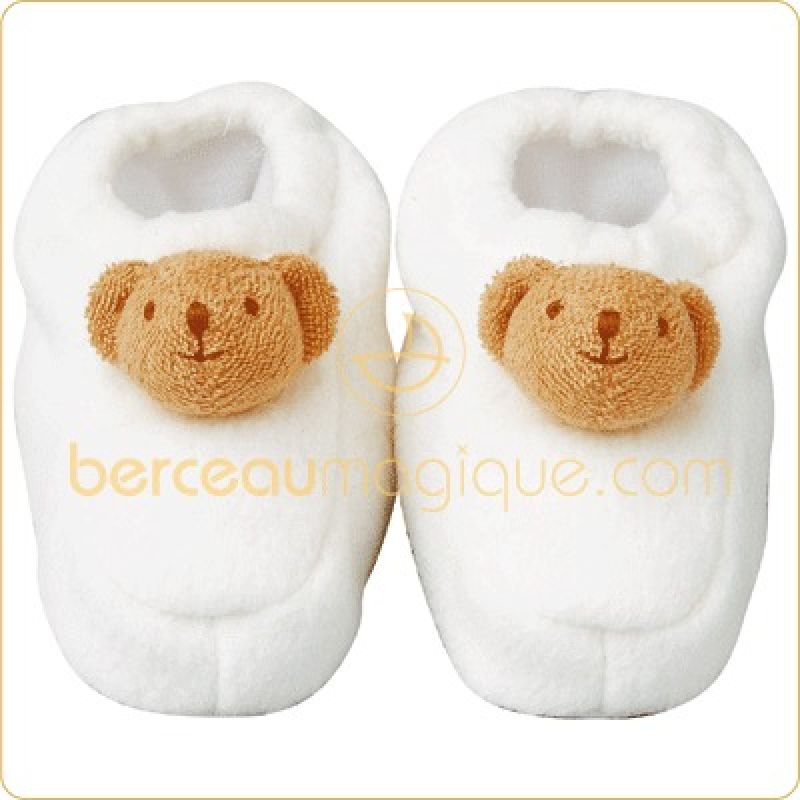 Chaussons hochet ours blanc (2 ans) Trousselier