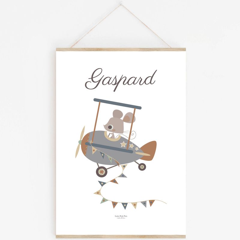 Affiche A4 Souris pilote avec support (personnalisable) Lutin Petit Pois