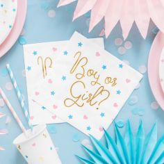 Lot de 20 serviettes Boy or Girl? (33 x 33 cm)