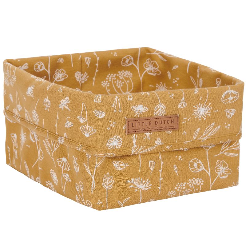 Panier de toilette Wild Flowers ocre (15 x 15 cm) Little Dutch