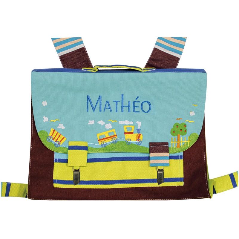 Petit cartable maternelle garçon Train (personnalisable) L'oiseau bateau
