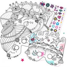 Masques à colorier Princesse (6 pièces)  par Marielle Bazard