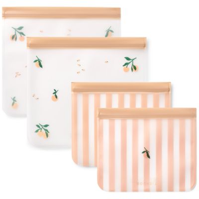 Lot de 4 sachets réutilisables Rebus Peach Liewood