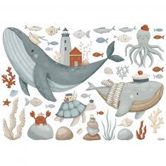 Planche de stickers Décor L Fonds marins - Lilipinso