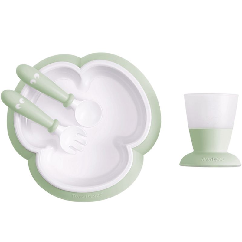 Coffret repas bébé vert pastel (4 pièces) BabyBjörn