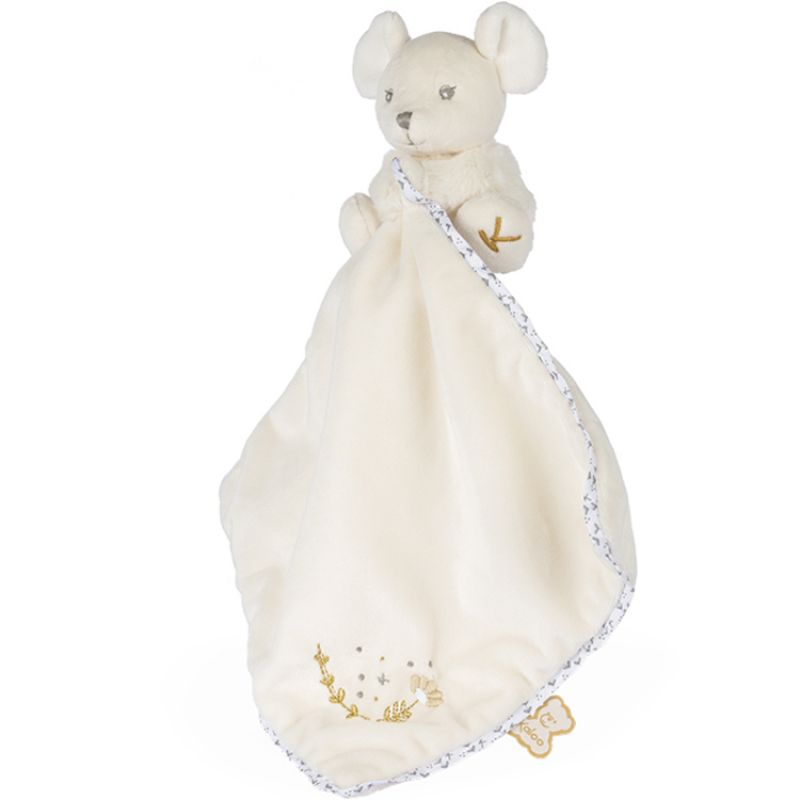 Doudou plat Perle souris crème (20 cm) Kaloo