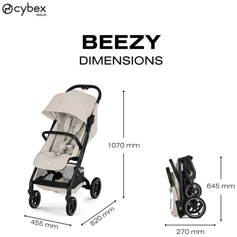 Poussette Compacte et Citadine Beezy 2026 Châssis Noir Dune Grey Cybex Produit 3