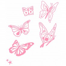 Stickers mural Les papillons Rose chambre fille (25 x 35 cm)  par Mimi'lou