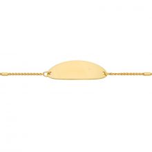 Gourmette bébé plaque ovale et chaîne corde (or jaune 375°)  par Berceau magique bijoux