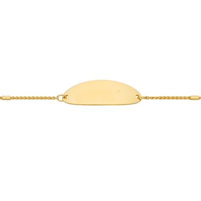 Gourmette bébé plaque ovale et chaîne corde (or jaune 375°) Berceau magique bijoux