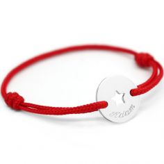 Bracelet cordon Mini jeton étoile (argent 925°)