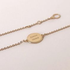 Bracelet médaille Madelaine (plaqué or jaune) - Mon Petit Poids