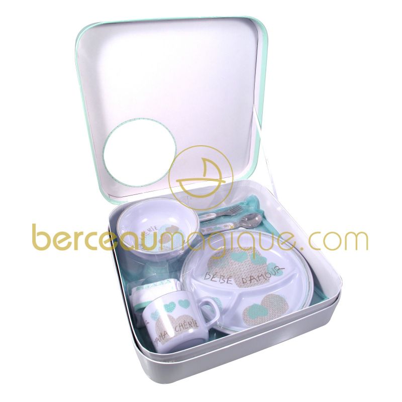 Coffret repas Bébé d'amour poudré bleu Béaba