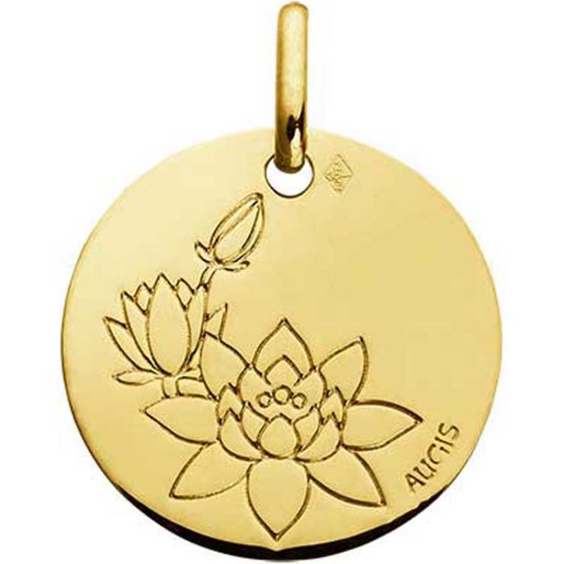 Médaille Fleur de Lotus (or jaune 750°) Maison Augis