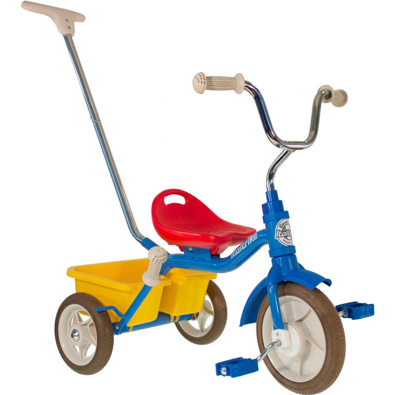 Tricycle Passenger avec panier arrière amovible bleu, rouge et jaune Italtrike