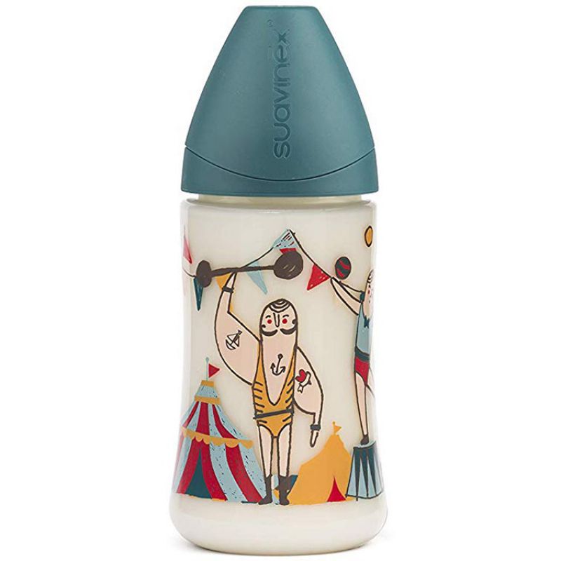 Biberon avec tétine physiologique Circus homme fort (270 ml) Suavinex