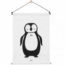 Affiche kakemono en tissu Pingouin (42 x 60 cm)  par Jollein