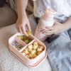 Lunch box 3 compartiments en silicone Fleurs rose Kidzroom Ambiance 4