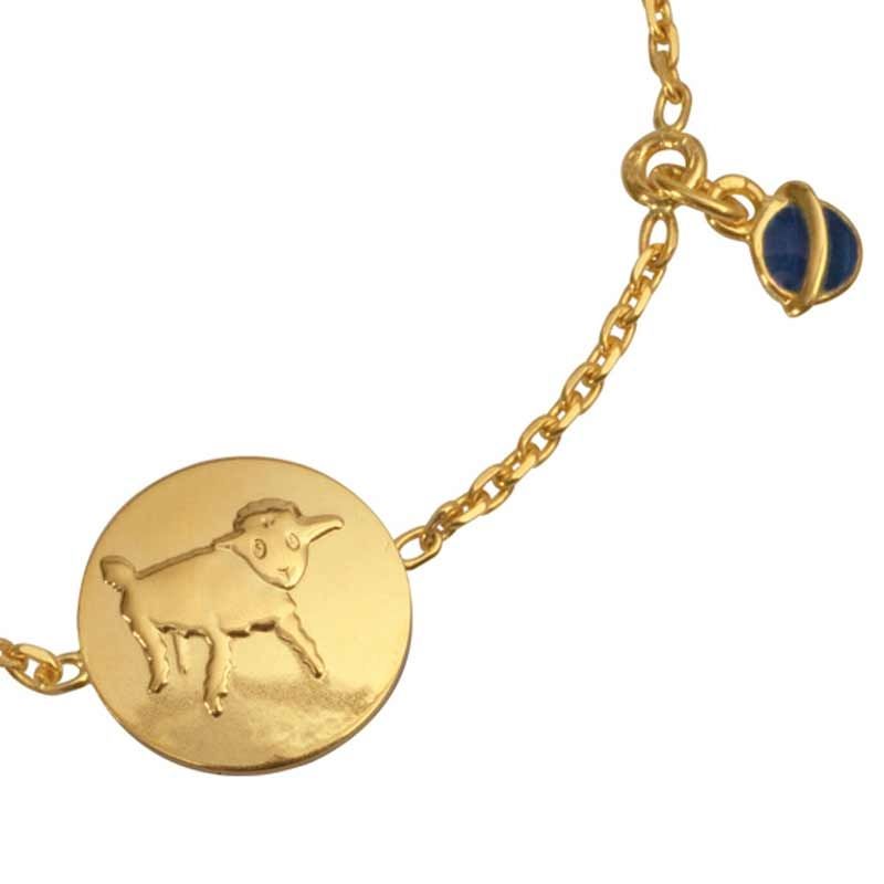 Bracelet médaille Le Petit Prince Dessine-moi un mouton (or jaune 750° et émail) Monnaie de Paris