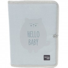 Protège carnet de santé Hello Baby gris clair  par Walking Mum