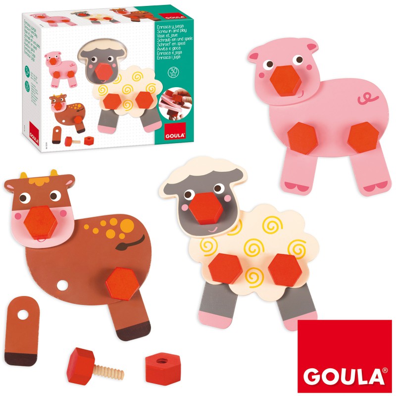 Animaux à construire Visse et joue ferme Goula