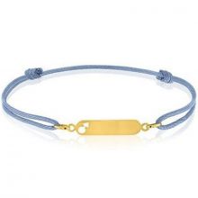 Bracelet cordon bleu Garçon personnalisable (or jaune 750°)  par Maison Augis