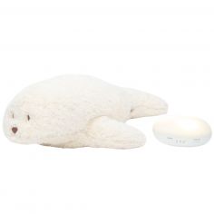 Peluche veilleuse Phoque nature bio blanc polaire - Moonie