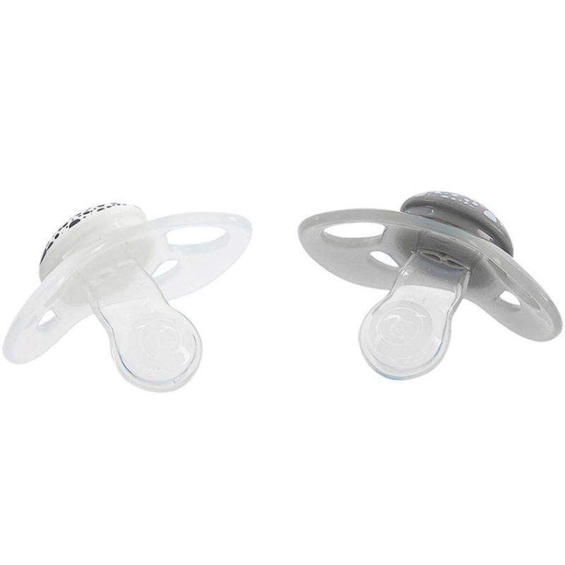 Lot de 2 sucettes orthodontiques gris et blanc (6 mois et +) Twistshake