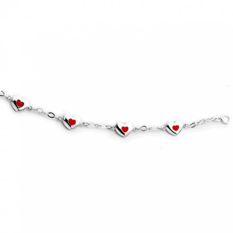 Bracelet enfant Coeur rose (argent 925° rhodié) Daniel Crégut