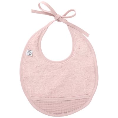 Bavoir naissance bi-matière pétale