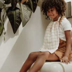 Serviette de cantine Gaze Grands Carreaux