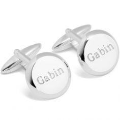 Boutons de manchettes en rhodium Octave (personnalisables) - Petits trésors