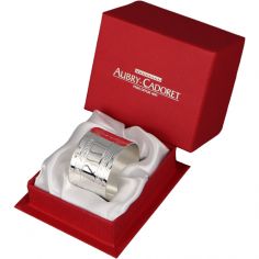 Rond de serviette Grecque personnalisable (métal argenté) - Aubry-Cadoret