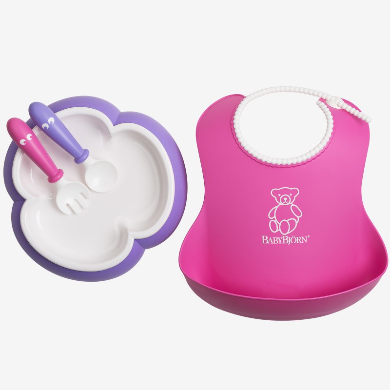 Coffret repas bébé rose et mauve (4 pièces) BabyBjörn