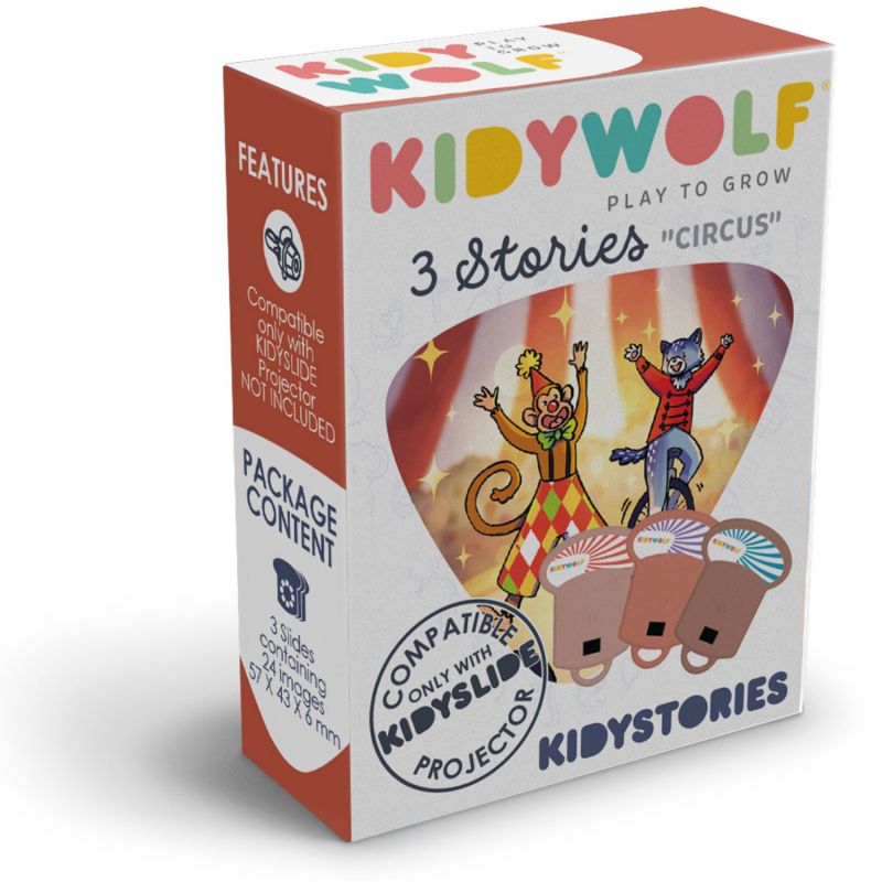 3 histoires KIDYSTORIES sur le thème du cirque pour kidyslide KIDYWOLF Packaging 6