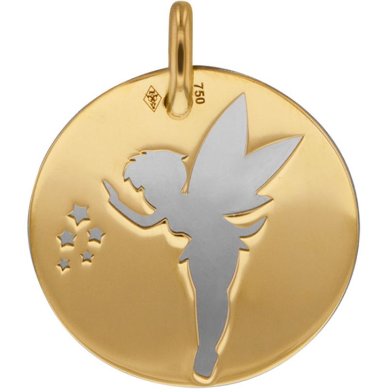 Médaille Fée personnalisable (acier et or jaune 750°) Lucas Lucor