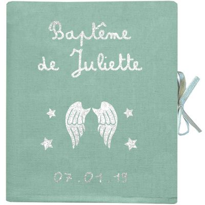 Album photo baptême personnalisable vert amande (126 pages) Les Griottes