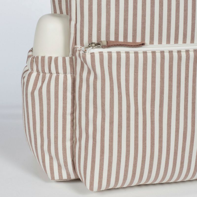 Sac à dos à langer Praliné Rayures Moka Walking Mum Ambiance 9