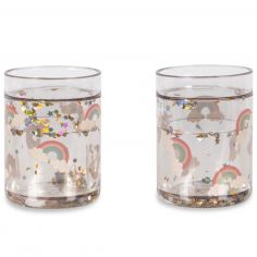 Lot de 2 gobelets à pailelttes Arc-en-ciel - Konges Slojd