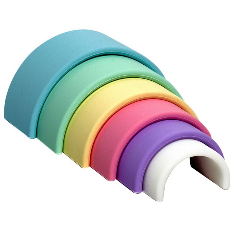 Arc-en-ciel en silicone à empiler Pastel (6 pièces) Dëna