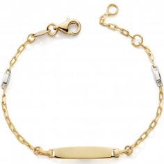 Gourmette maille forçat 12 + 2,5 cm (or jaune 375°) - Baby bijoux