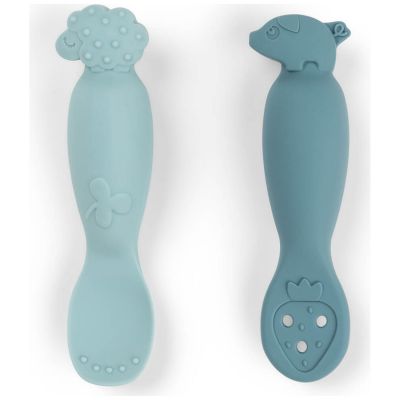 Lot de 2 premières cuillères Tiny farm Bleu