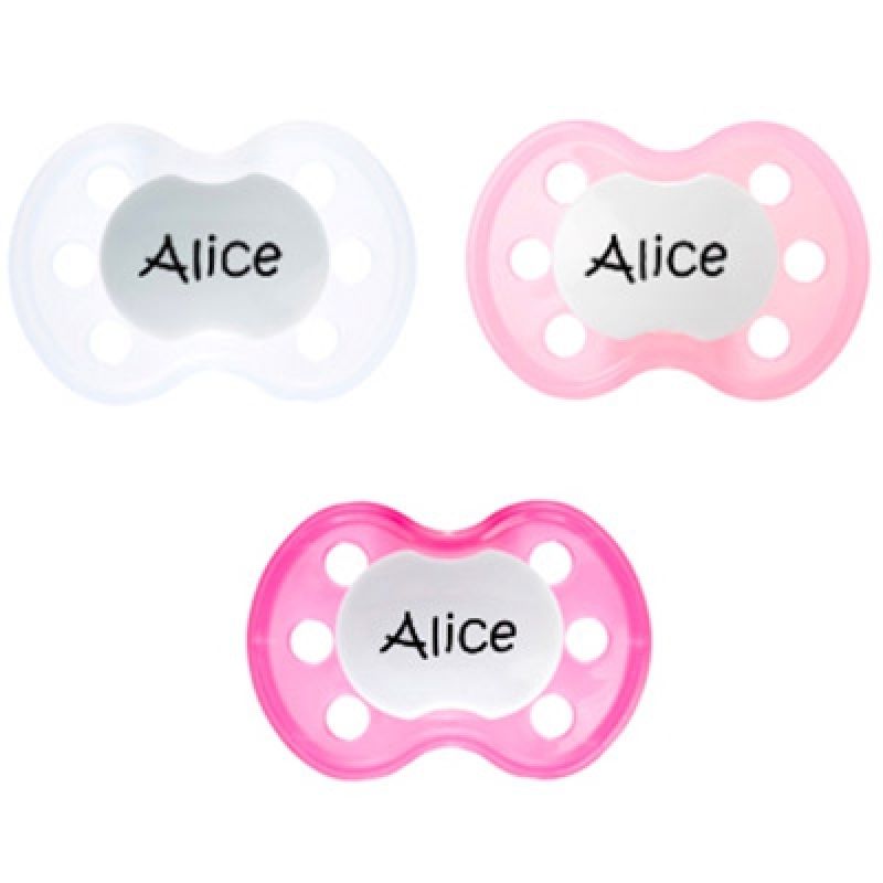 Lot de 3 sucettes anatomiques personnalisables Baby-nova Butterfly rose (3-36 mois) Baby Tute
