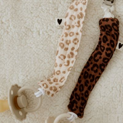 Attache tétine Gaze Léopard (personnalisable)