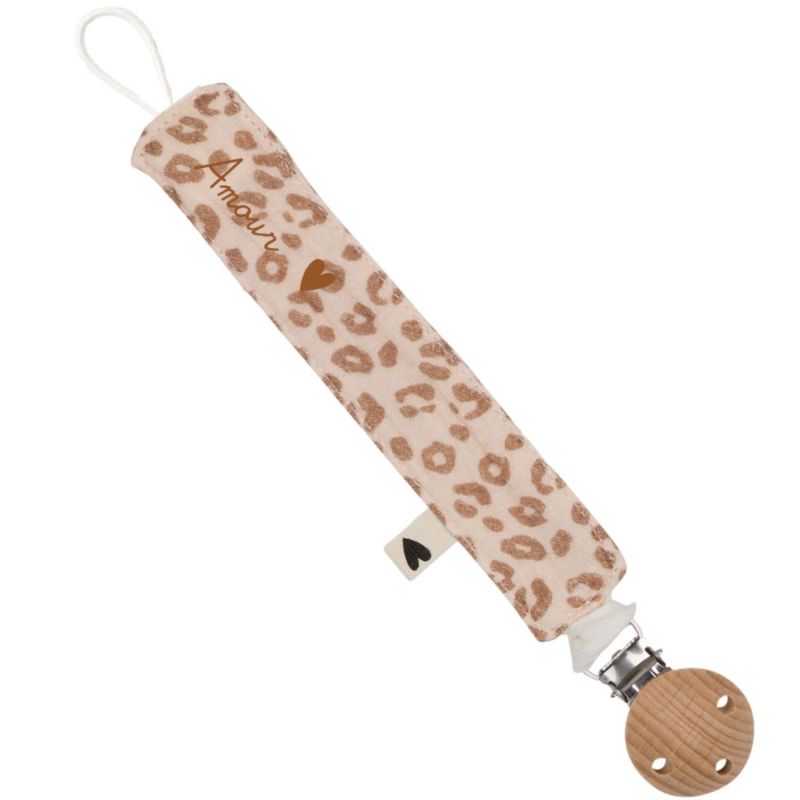 Attache tétine Gaze Léopard (personnalisable) Atelier Wagram Produit 1