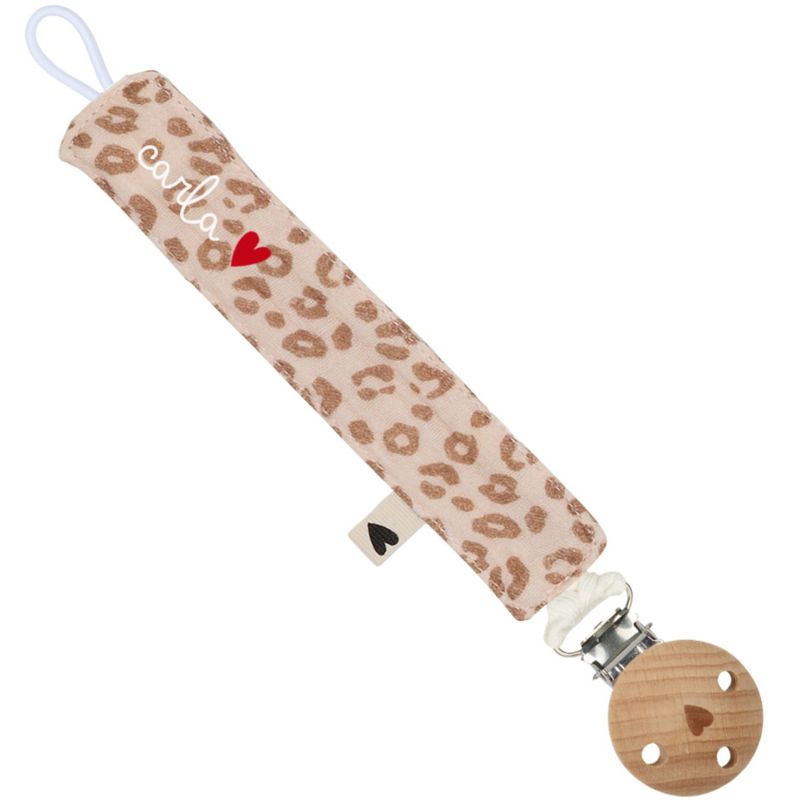 Attache tétine Gaze Léopard (personnalisable) Atelier Wagram Produit 4
