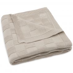 Couverture en tricot Box Knit Warm Sand (75 x 100 cm) - Jollein