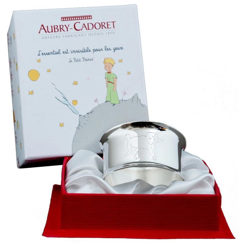 Rond de serviette Petit Prince Mouton personnalisable (métal argenté) Aubry-Cadoret Packaging 1 grande taille