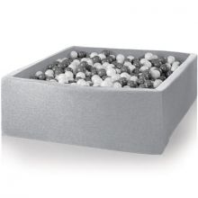 Piscine à balles carrée gris clair personnalisable (130 x 130 x 40 cm)  par Misioo