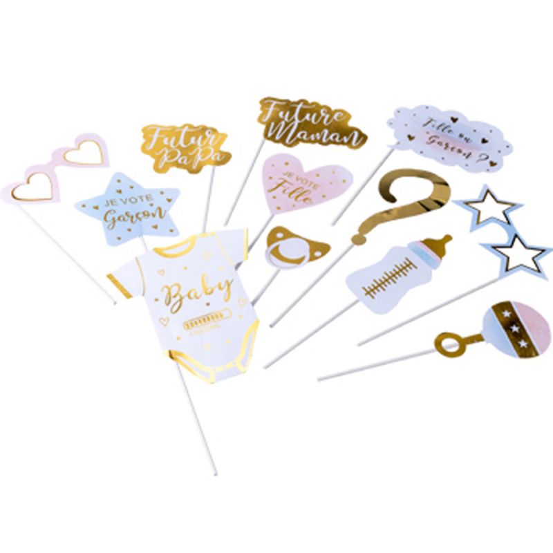Accessoires pour photobooth Gender reveal (12 pièces) Arty Fêtes Factory